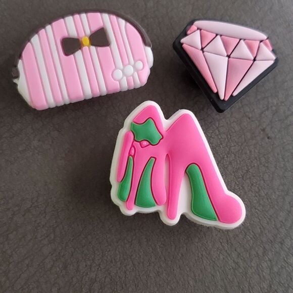 3-for$15 3 Pink diva crocs charms. Unique. New - Picture 1 of 1